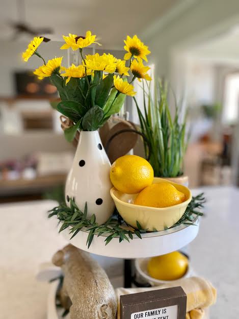 Homemaking and A Summertime Tiered Tray With Lemons