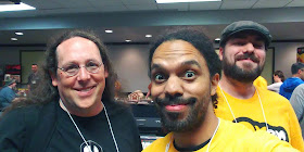 The author, The Game Dork himself, poses in the vendor hall with DC and Jack from Loot & XP.