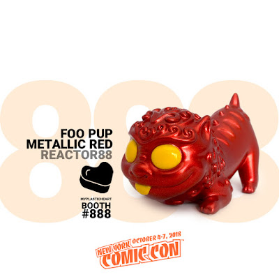 New York Comic Con 2018 Exclusive Foo Pup Metallic Red Edition Resin Figure by Reactor88 x myplasticheart