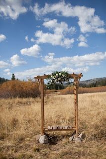 rustic wedding arbor ceremony