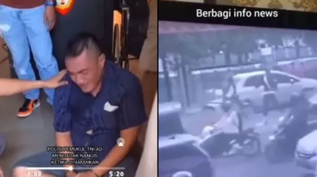 NGAKAK! Tak Segarang Aksinya, Oknum Polisi Yang Pukul PM Menangis Bak Bocah Saat Diamankan