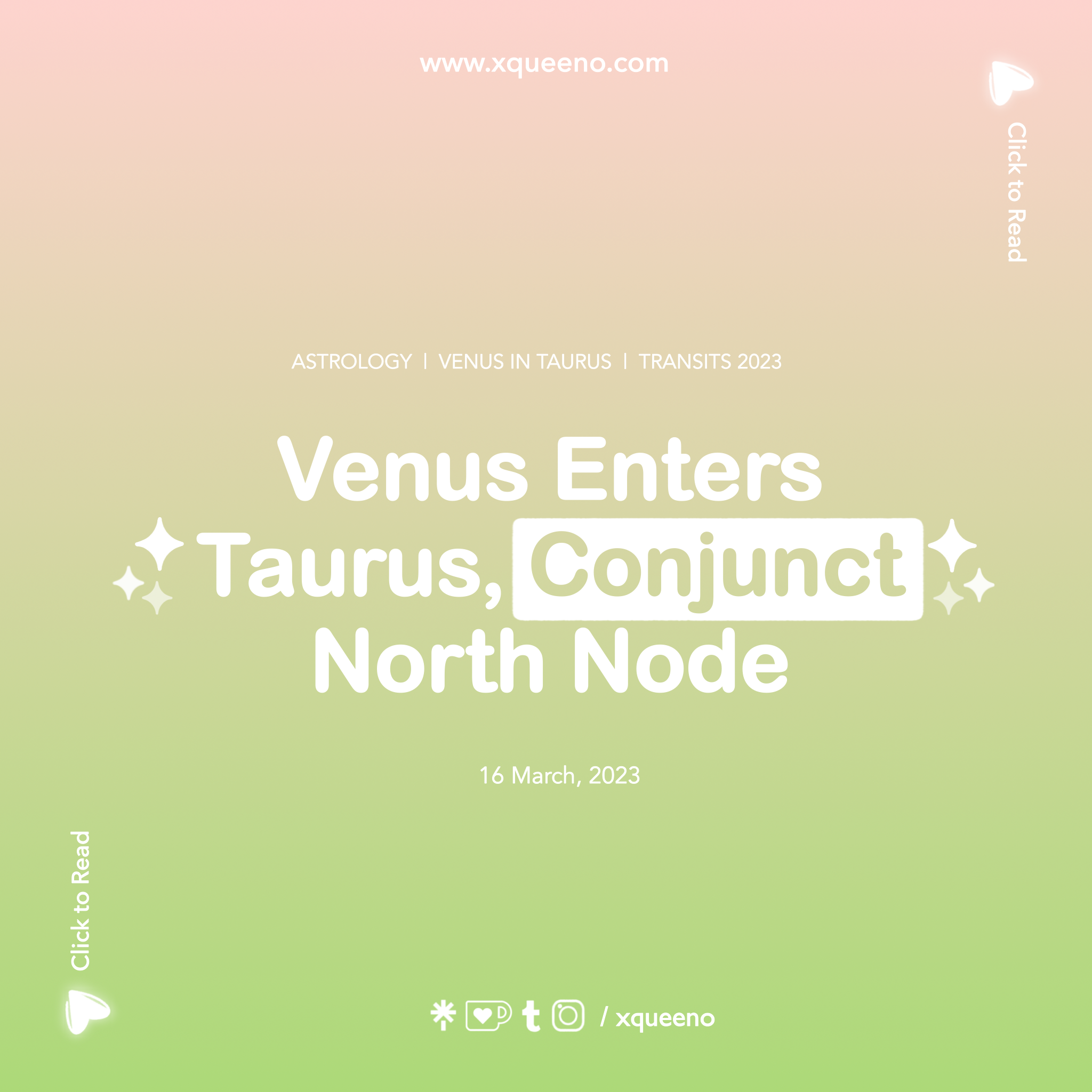 Venus Enters Taurus, Conjunct North Node, 16th March 2023