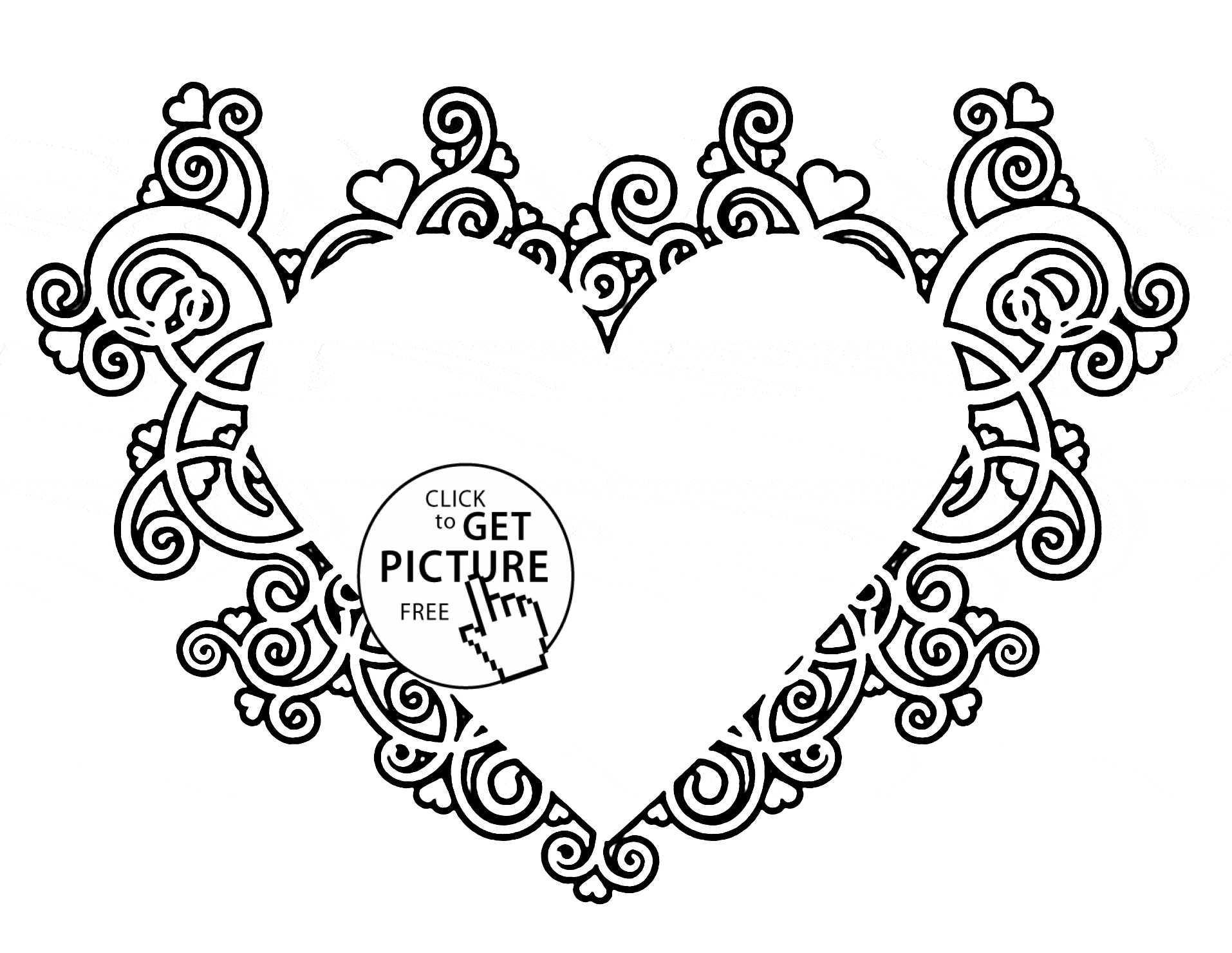 Valentines Heart Coloring Page For Kids For Girls Coloring Pages Printables Free