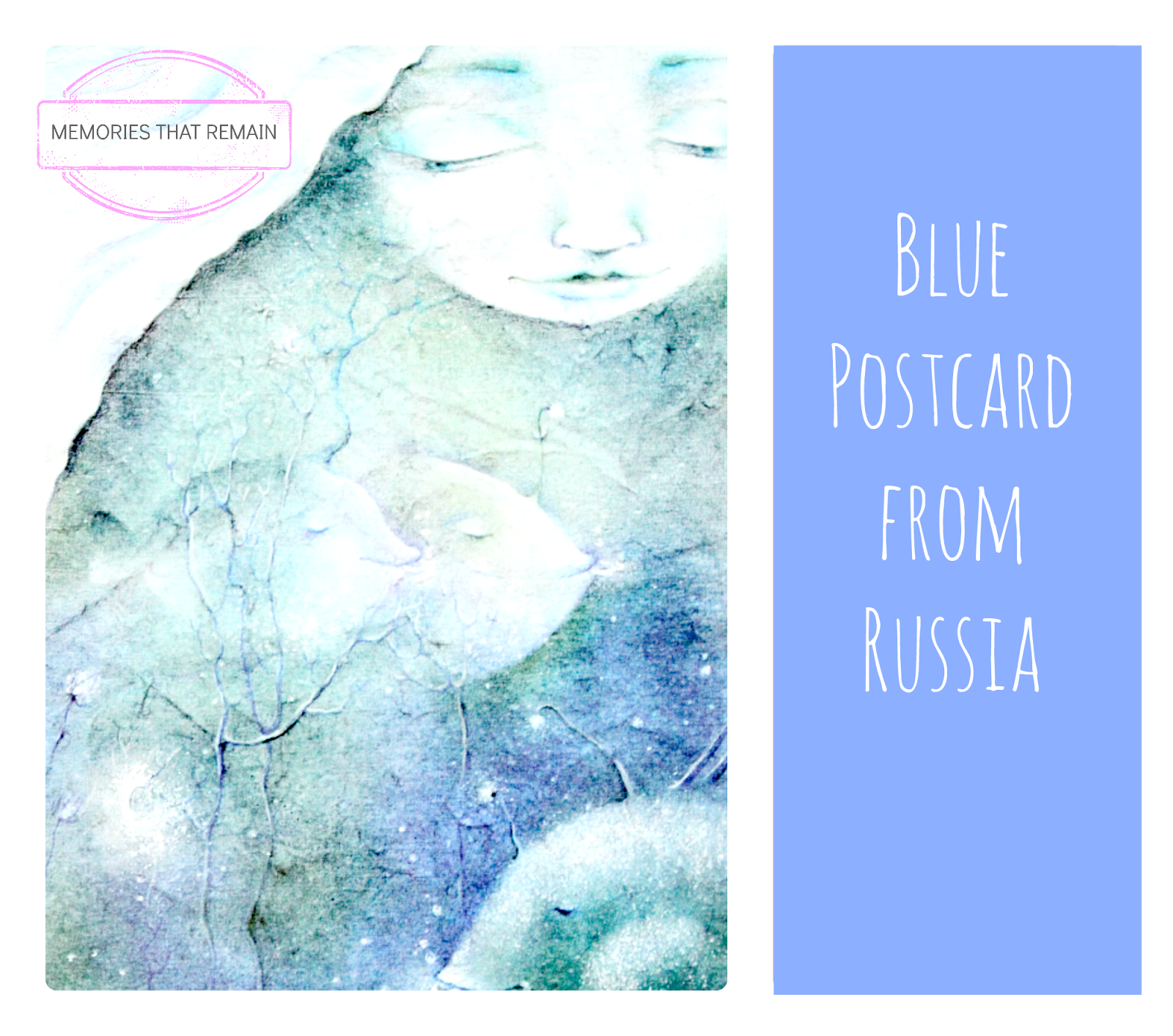 Russia blue postcard