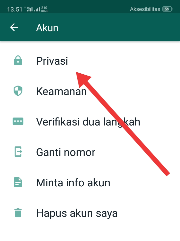 Cara menyembunyikan status online di WA biasa