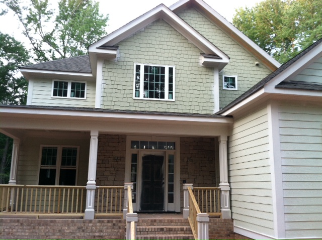 front door colors pictures light brick house SherwinWilliams Sage Green Exterior House | 640 x 478