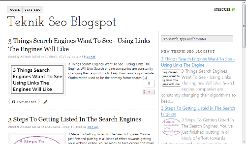 Template Seo Blogger - Thesis SEO Friendly Template