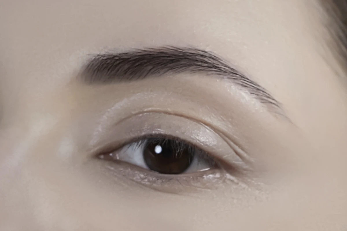 close-up of an eyebrow tinted with henna dye