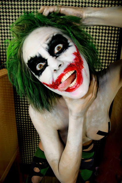 Body Painted Joker cosplay