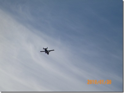 skydiver plane coming in for a landing