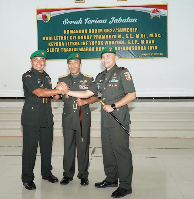 Jabatan Dandim 0827/Sumenep Beralih ke Letkol Inf Yoyok Wahyudi, S.I.P., M.Han.