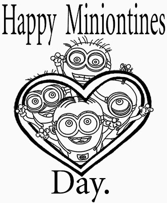 Cool clipart Valentines Day colouring free happy minion love heart printables for young adulthoods
