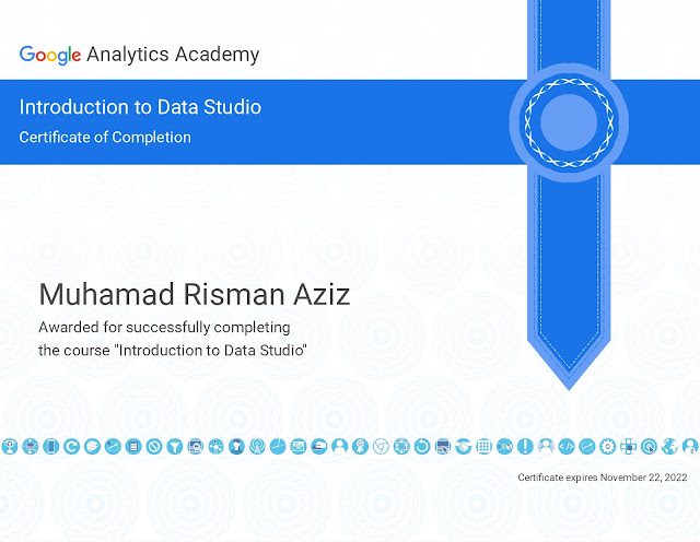 Certificate Google Analytics - Introduction to Data Studio