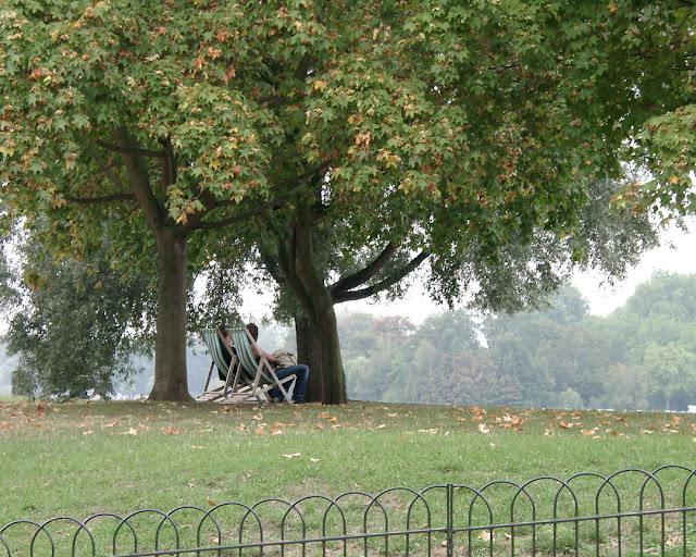 Resting under a tree, Hyde Park, London