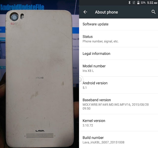 Lava iris X8L Flash File MT6592 5.1 Firmware Download