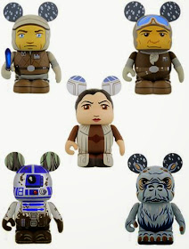 Star Wars Vinylmation Series 4 by Disney - Hoth Luke Skywalker, Hoth Han Solo, Bespin Leia Organa, Dagobah R2-D2 & Tauntaun