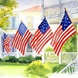 Independence Day Southport watercolor print