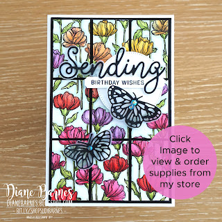 Handmade floral rainbow spectrum coloured birthday card using Stampin Up Perfectly Penciled paper, Sending Smiles stamp and die bundle, Brilliant Wings butterfly dies. Card by Di Barnes - Independent Demonstrator in Sydney Australia - stampin up cards - colourmehappy - 2022-23 SU annual catalogue