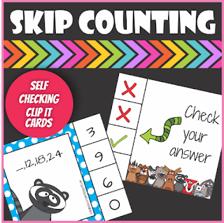 Woodland Animals Skip Counting Clip it Cards