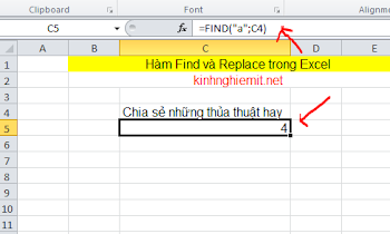Cách sử dụng hàm Find và hàm Replace trong excel