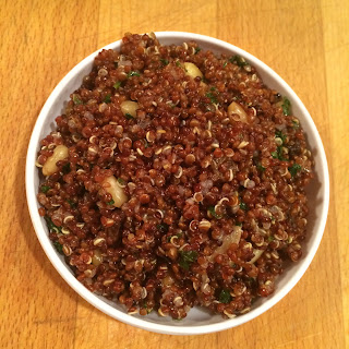 Quinoa with Garlic, Pine Nuts, and Raisins