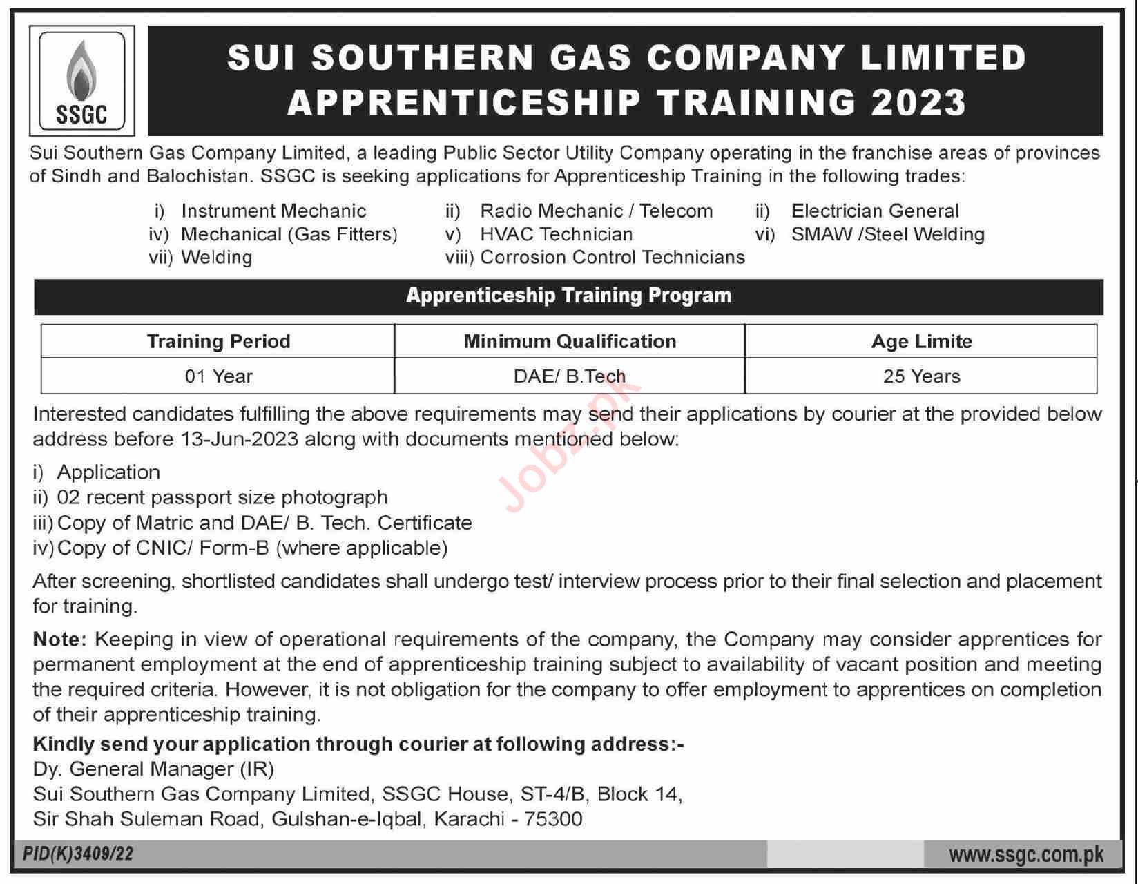 Jobs in Sui Southern Gas Company Limited SSGC