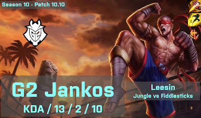 G2 Jankos Leesin JG vs Fiddlesticks - EUW 10 10