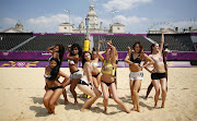 Dancers rehearse their performances for the London 2012 Olympic beach . (londonbeachvolleyball reuters)