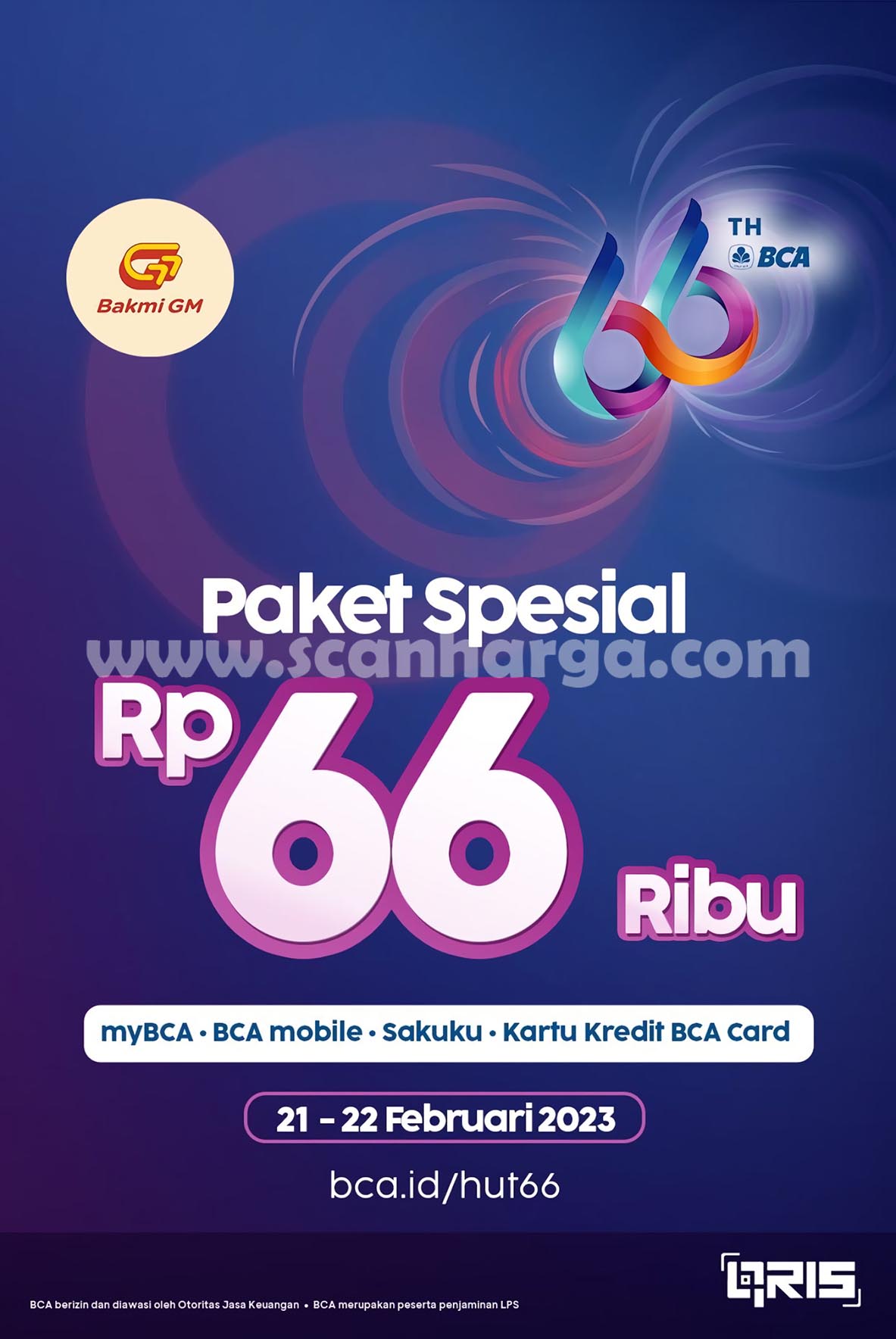 Promo BAKMI GM HUT BCA 66 – Paket Spesial Menu Berdua Rp 66.000