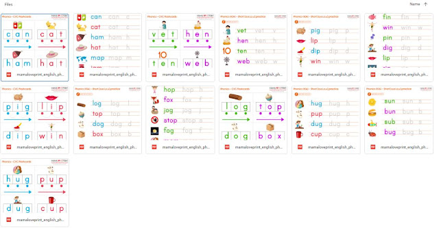 Mama Love Print 自製工作紙 - Phonics Resources 英文拼音練習 CVC Practice Worksheets 英文拼音CVC練習 Short A.E.I.O.U (Total 8 books ) Free Download Printable