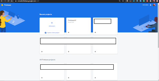 Projects on Firebase Console