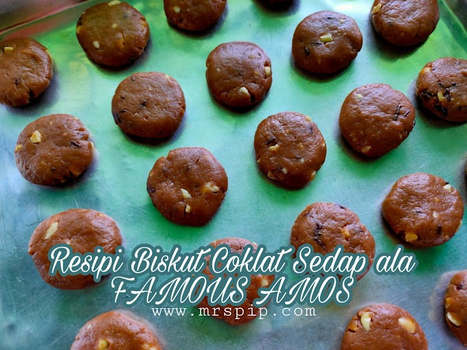 Resipi biskut coklat sedap ala Famous Amos