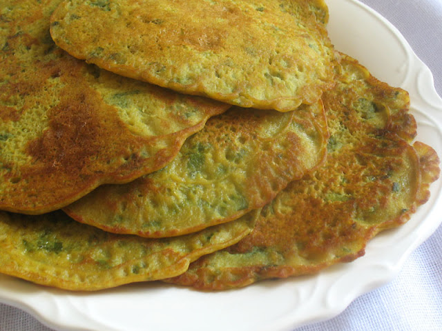 Indian Fenugreek Pancakes amongst Coriander