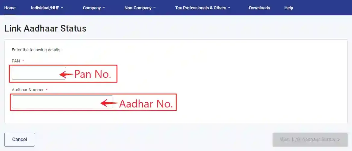 Link aadhar status details