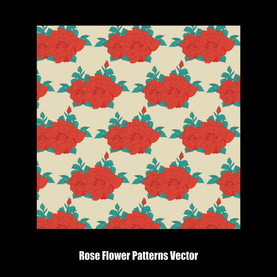 Rose Flower Patterns Vector