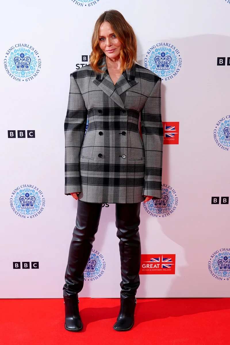 Stella McCartney poses backstage at the Coronation Concert held on the grounds of Windsor Castle on May 7, 2023, in Windsor, England.