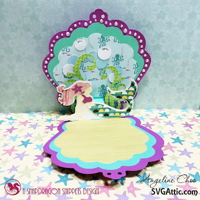 SVG Attic: Mermaid Step Card with Angeline #svgattic #scrappyscrappy #jgwfathomsdeep #mermaid #stepcard #underwater #svg #cutfile #diecut #card #cardmaking #papercraft