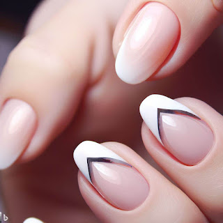 French triangle manicure nail art design