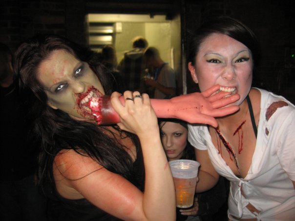 zombie cosplay eating arms