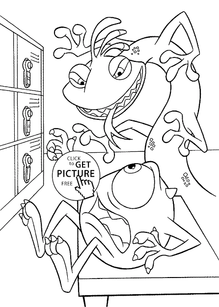 Randall And Mike From Monster Inc Coloring Pages For Kids Printable Free