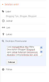 Cara Mengaktifkan Meta Description Berbeda Untuk Setiap Post