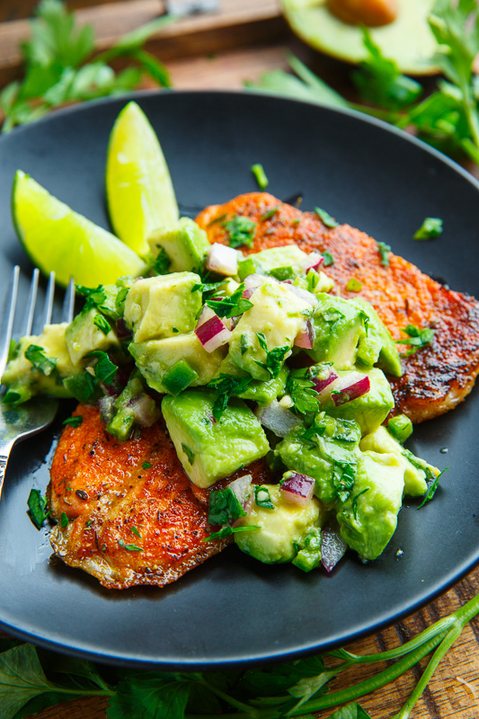 Blackened Salmon with Avocado Salsa Recipe on Closet Cooking