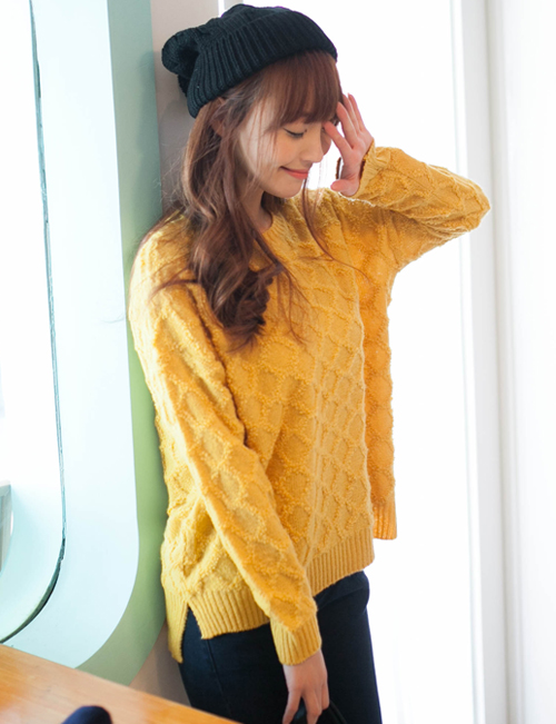 Knit Pullover with Geometric Pattern