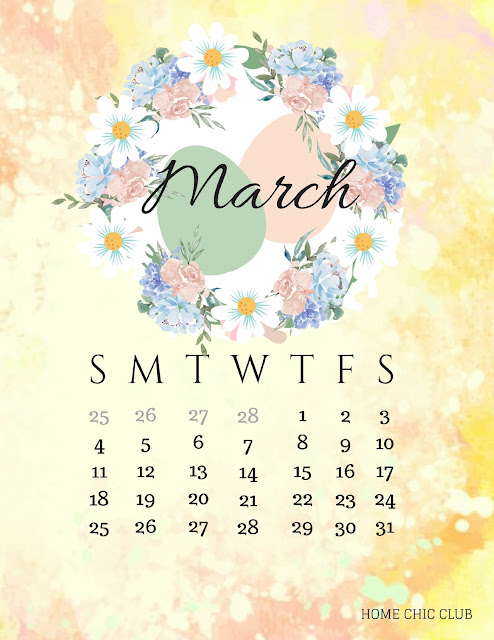 Free March Calendar Printable