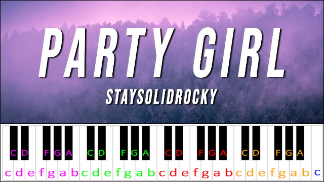 Party Girl by StaySolidRocky Piano / Keyboard Easy Letter Notes for Beginners