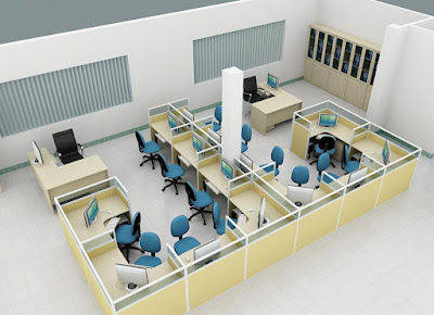 Thiết kế không gian làm việc với bàn ghế văn phòng 
