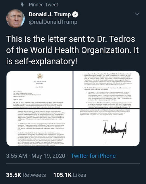 See President Donald Trump's Letter To WHO Director-General Tedros Adhanom