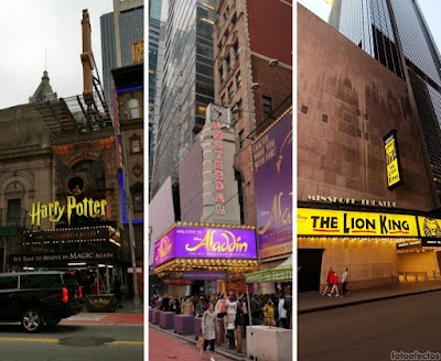 Varios de los teatros de Times Square y alrededores.