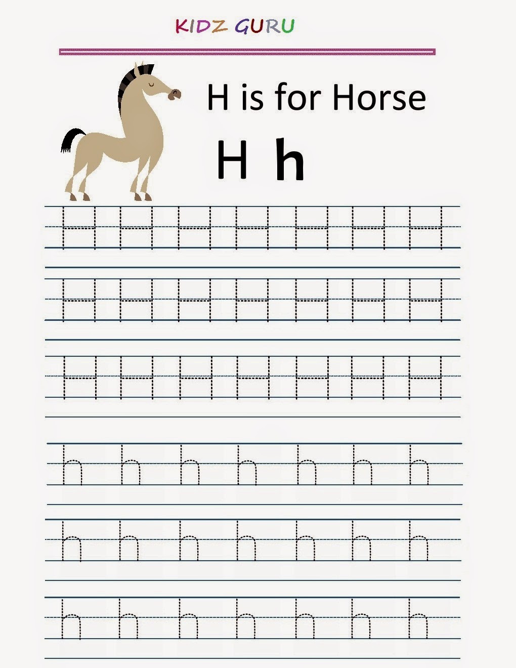 kindergarten worksheets printable tracing worksheet alphabet h h