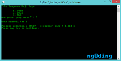 Pengkondisian Menggunakan Switch - case dalam Bahasa Pemrograman C++